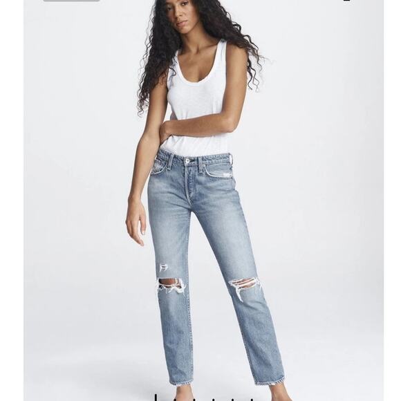 Rag & Bone Rosa‎ Mid-Rise Distressed Boyfriend Jeans in Bristol Size 26 - Picture 10 of 16